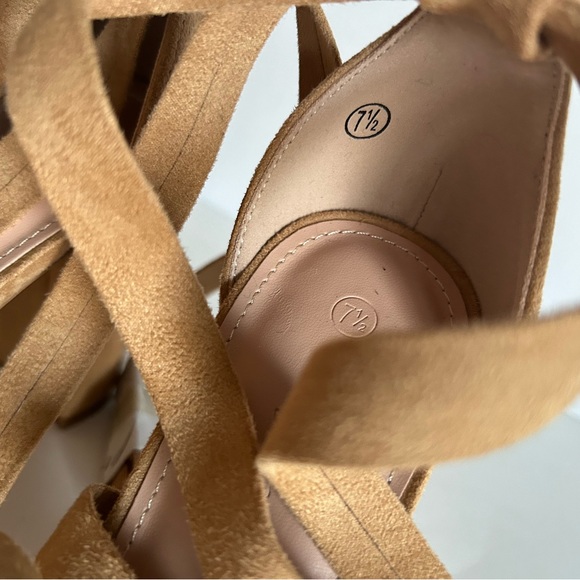 NEW Huiyuzhi Womens Lace Up High Heeled Sandals Chunky Block Ankle Strappy - Picture 3 of 6